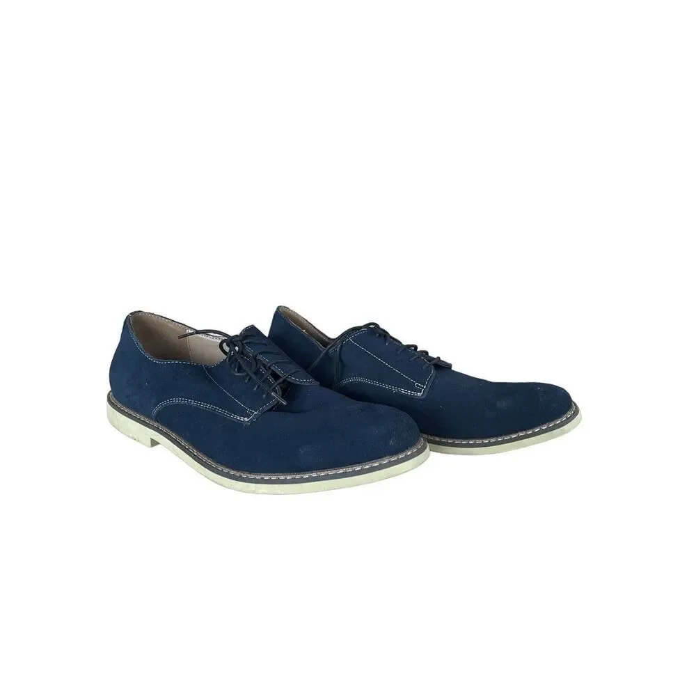 Banana Republic Mens Blue Lace Up Suede Oxford Dress Shoes Size 12
